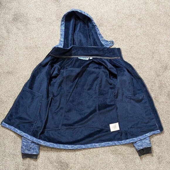 FREE COUNTRY Variegated Blue Slim Fit Hooded Jacket; Size S - Picture 5 of 6